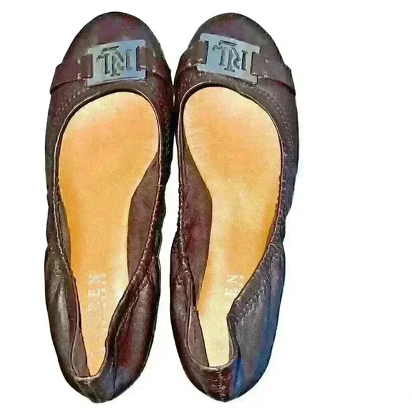 Ralph Lauren Size 6.5 Leather Ballet Flats Logo Comfort‎ Business Causual - Picture 1 of 9
